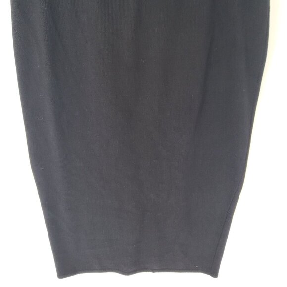 St. John  BASICS Women's Santana Knit Midi Skirt Black Size 16 Designer Classic - Picture 2 of 7